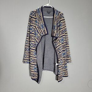 Lucky Brands Womens Open Front Aztek Cardigans Sz Small